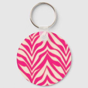 Pink Zebra Keychain