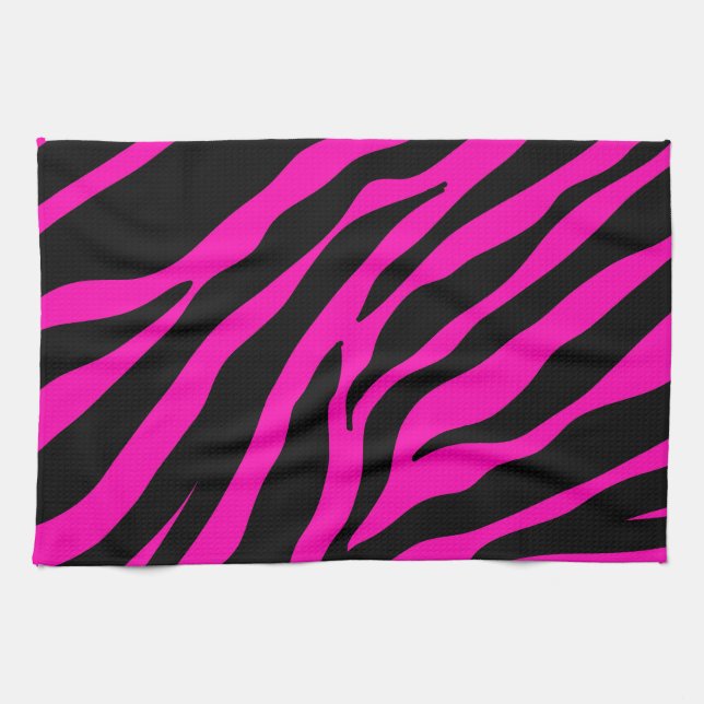 pink zebra kitchen towel (Horizontal)