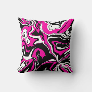 Pink Zebra Melt Throw Pillow