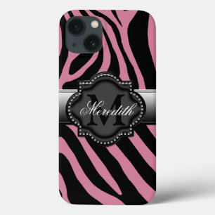 Pink Zebra Monogram iPad and Phone Case 2