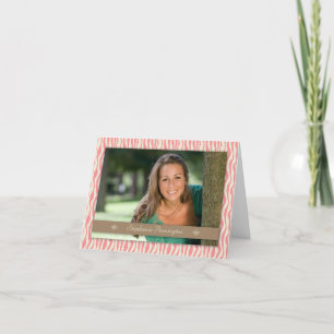Pink zebra photo graduation party announcement