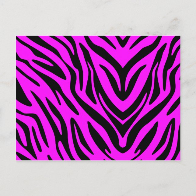 Pink Zebra Postcard (Front)