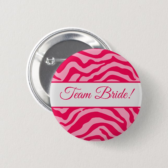 Pink Zebra print 2 Inch Round Button (Front & Back)