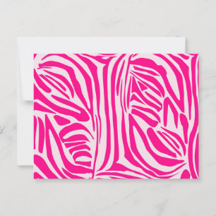 Pink zebra print advice card