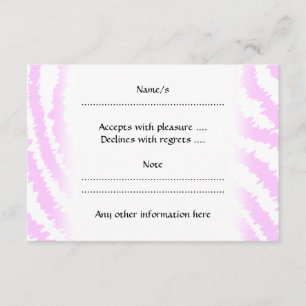 Pink Zebra Print, Animal Pattern. RSVP Card