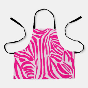 Pink zebra print apron