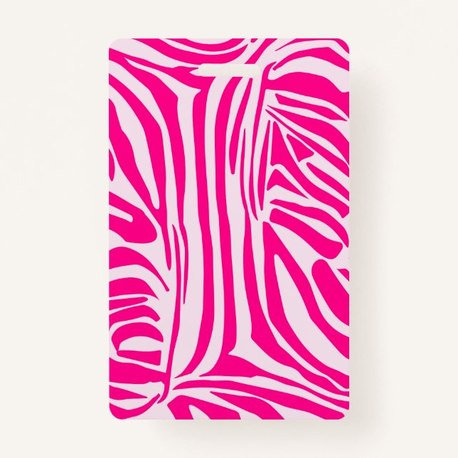 Pink zebra print badge (Front)