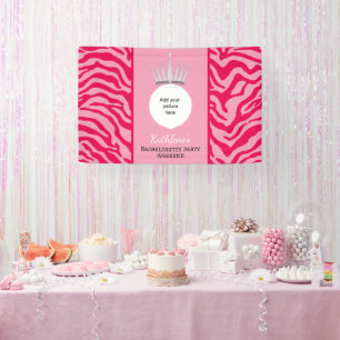 Pink zebra print banner