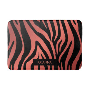 Pink Zebra Print Bath Mat
