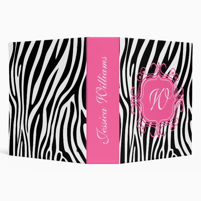 Pink & Zebra Print Binder (Background)