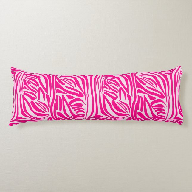 Pink zebra print body pillow (Front)
