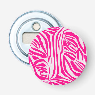 Pink zebra print bottle opener