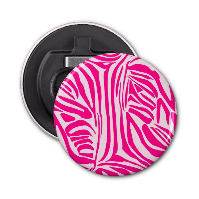 Pink zebra print bottle opener (Front)