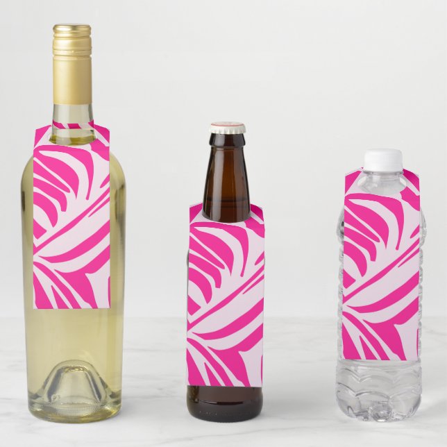 Pink zebra print bottle tag (In Situ)