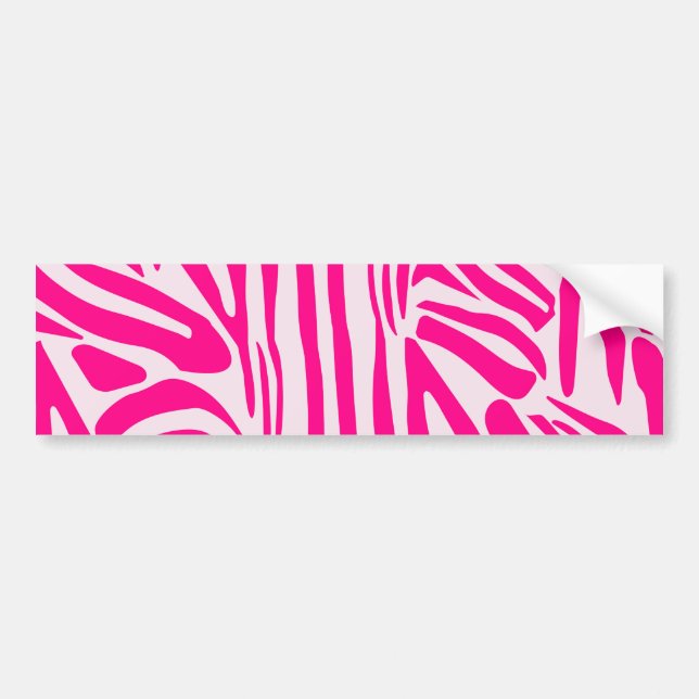 Pink zebra print bumper sticker (Front)