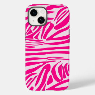 Pink zebra print Case-Mate iPhone 14 case
