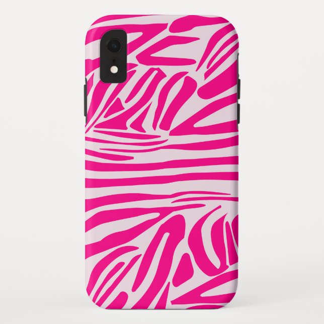 Pink zebra print Case-Mate iPhone case (Back)