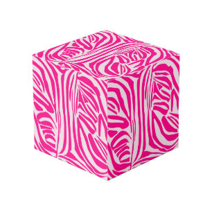 Pink zebra print cube