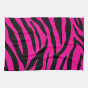 Pink zebra print design kitchen towel