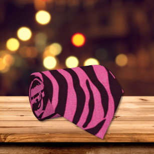 Pink Zebra Print Fashion Tie