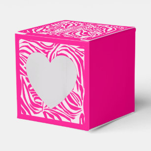 Pink zebra print favor box