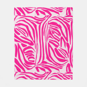 Pink zebra print fleece blanket