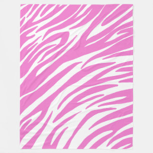Pink Zebra Print Fleece Blanket