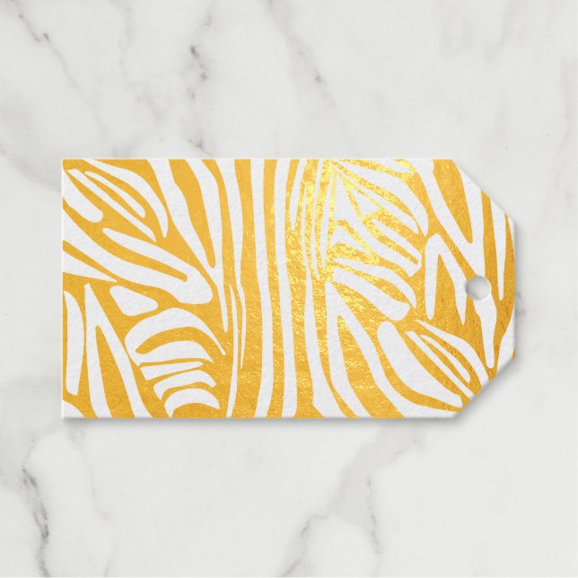 Pink zebra print gift tags (Front (Horizontal))