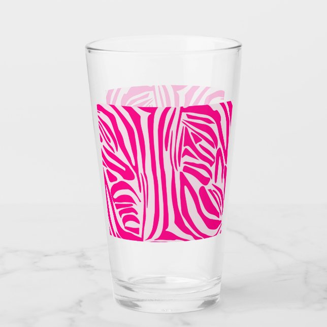 Pink zebra print glass (Front)
