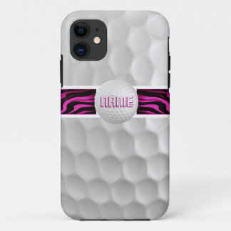 Pink Zebra Print Golf Ball Iphone 5 Case