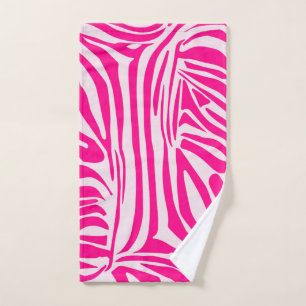 Pink zebra print hand towel