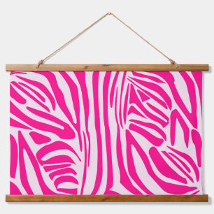 Pink zebra print hanging tapestry