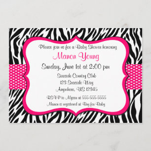 Pink Zebra Print Invitaiton Invitation