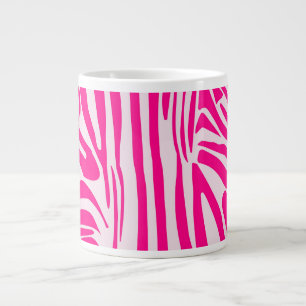 Pink zebra print large coffee mug