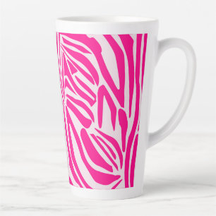 Pink zebra print latte mug