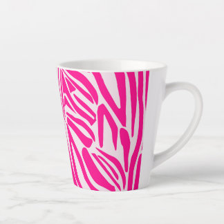 Pink zebra print latte mug