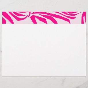 Pink zebra print letterhead