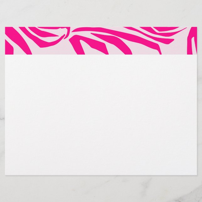 Pink zebra print letterhead (Front)