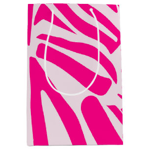 Pink zebra print medium gift bag