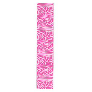 Pink zebra print medium table runner