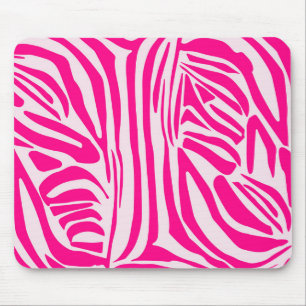 Pink zebra print mouse pad