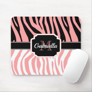 Pink Zebra Print Mouse Pad