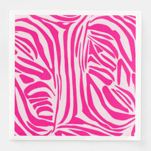 Pink zebra print napkin