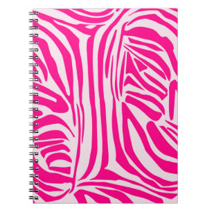 Pink zebra print notebook