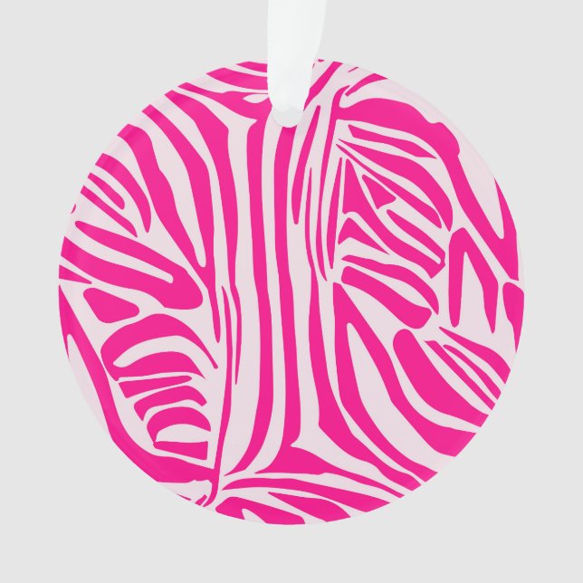 Pink zebra print ornament (Front)