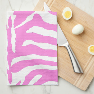 Pink Zebra Print Pattern Animal Texture Kitchen Towel