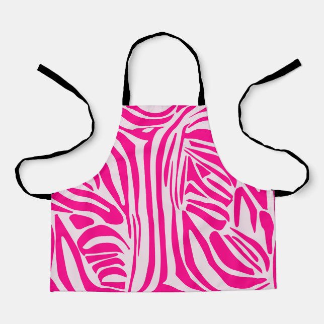 Pink Zebra Print Pattern Apron (Front)