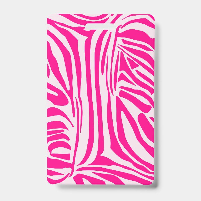 Pink Zebra Print Pattern Badge (Front)