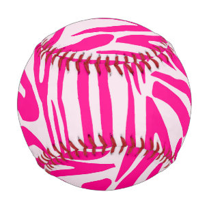 Pink Zebra Print Pattern Baseball