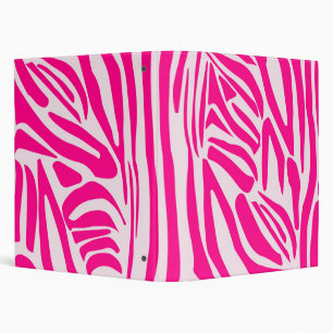 Pink Zebra Print Pattern Binder